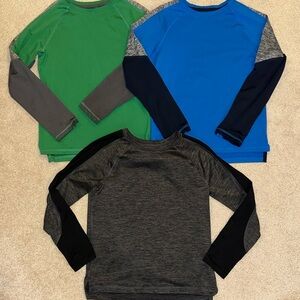 Lot of 3 Boys Athletic Long Sleeve Tees
